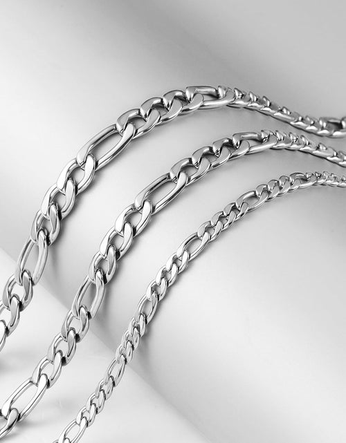 Load image into Gallery viewer, Figaro Chain Necklace Stainless Steel Real Gold Plated Chains for Men Women Jewelry
