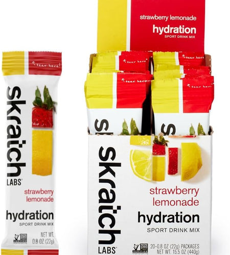Hydration Packets Hydration Drink Mix, Strawberry Lemonade (20Ct) - Electrolyte Powder Developed for Athletes and Sports Performance, Gluten Free, Vegan, Kosher